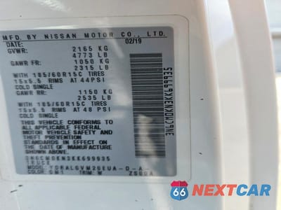 Zdjęcie 12 z 12 samochodu: 2019 NISSAN NV200 SV VIN:3N6CM0KN3KK699935 - miniatura