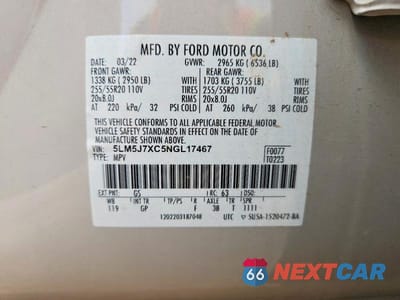 Zdjęcie 13 z 13 samochodu: 2022 LINCOLN AVIATOR RESERVE VIN:5LM5J7XC5NGL17467 - miniatura