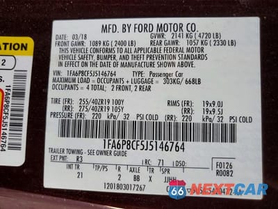Zdjęcie 12 z 12 samochodu: 2018 FORD MUSTANG GT VIN:1FA6P8CF5J5146764 - miniatura