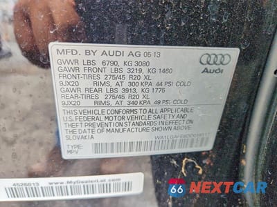 Zdjęcie 13 z 13 samochodu: 2013 AUDI Q7 PREMIUM PLUS VIN:WA1LGAFE8DD016117 - miniatura