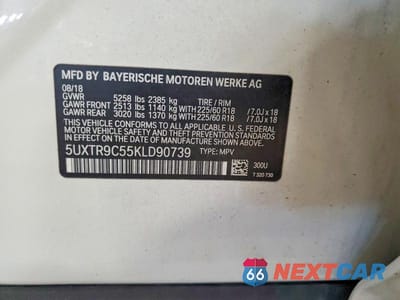 Zdjęcie 13 z 13 samochodu: 2019 BMW X3 XDRIVE30I VIN:5UXTR9C55KLD90739 - miniatura