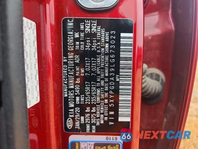 Zdjęcie 13 z 13 samochodu: 2020 KIA SORENTO LX VIN:5XYPGDA39LG673023 - miniatura