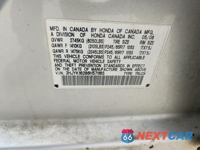 Zdjęcie 12 z 12 samochodu: 2006 HONDA RIDGELINE RT VIN:2HJYK16286H571165 - miniatura
