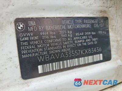 Zdjęcie 12 z 12 samochodu: 2007 BMW 328 I VIN:WBAVA33557KX83436 - miniatura