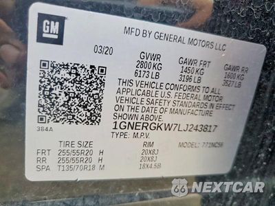 Zdjęcie 13 z 13 samochodu: 2020 CHEVROLET TRAVERSE LT VIN:1GNERGKW7LJ243817 - miniatura