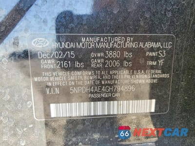 Zdjęcie 12 z 12 samochodu: 2016 HYUNDAI ELANTRA SE VIN:5NPDH4AE4GH794896 - miniatura