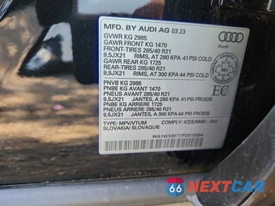 Zdjęcie 14 z 14 samochodu: 2023 AUDI Q7 TECHNIK VIN:WA1WXBF77PD018594 - miniatura