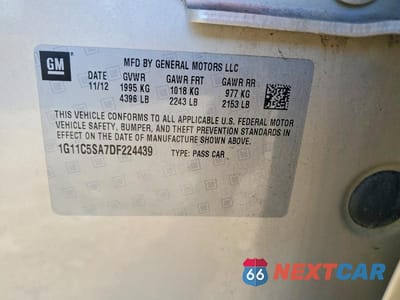 Zdjęcie 12 z 12 samochodu: 2013 CHEVROLET MALIBU 1LT VIN:1G11C5SA7DF224439 - miniatura