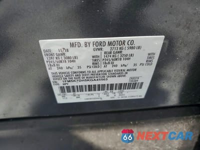 Zdjęcie 13 z 13 samochodu: 2019 FORD EXPLORER XLT VIN:1FM5K7DH5KGA45563 - miniatura