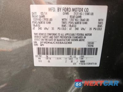 Zdjęcie 13 z 13 samochodu: 2014 FORD EDGE SEL VIN:2FMDK4JCXEBA32368 - miniatura