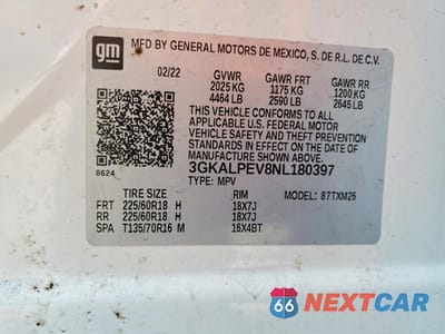 Zdjęcie 12 z 12 samochodu: 2022 GMC TERRAIN SLT VIN:3GKALPEV8NL180397 - miniatura