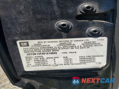 Zdjęcie 12 z 12 samochodu: 2005 GMC NEW SIERRA K1500 VIN:2GTEK13T451219843 - miniatura