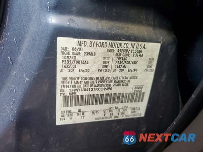 Zdjęcie 13 z 13 samochodu: 2001 FORD ESCAPE XLT VIN:1FMYU04131KC39490 - miniatura