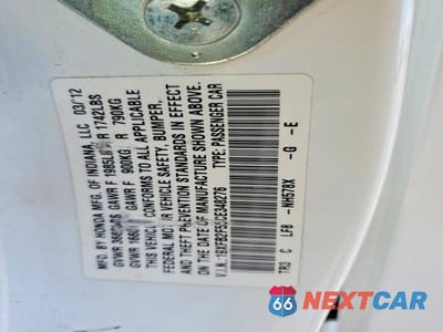 Zdjęcie 12 z 12 samochodu: 2012 HONDA CIVIC LX VIN:19XFB2F55CE348276 - miniatura