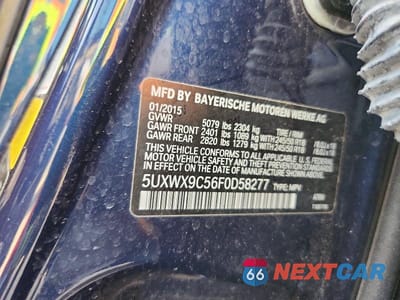 Zdjęcie 13 z 13 samochodu: 2015 BMW X3 XDRIVE28I VIN:5UXWX9C56F0D58277 - miniatura