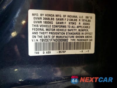 Zdjęcie 12 z 12 samochodu: 2013 ACURA ILX 20 TECH VIN:19VDE1F74DE009982 - miniatura