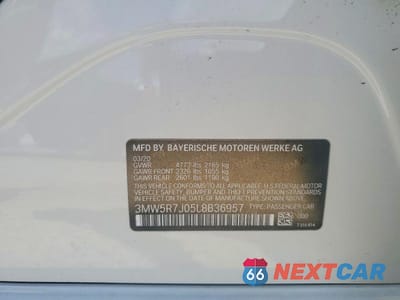Zdjęcie 12 z 12 samochodu: 2020 BMW 330XI VIN:3MW5R7J05L8B36957 - miniatura