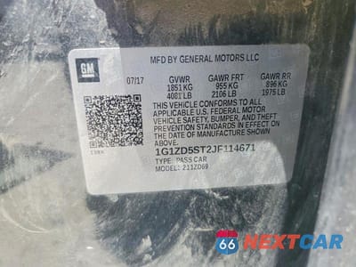 Zdjęcie 12 z 12 samochodu: 2018 CHEVROLET MALIBU LT VIN:1G1ZD5ST2JF114671 - miniatura