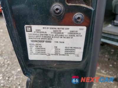 Zdjęcie 12 z 12 samochodu: 2003 CHEVROLET SILVERADO K2500 HEAVY DUTY VIN:1GCHK23U93F165683 - miniatura