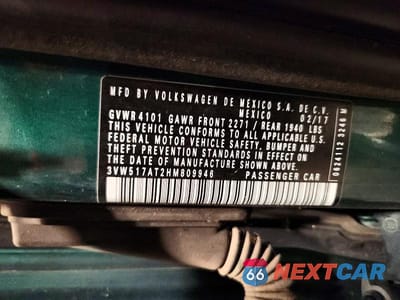 Zdjęcie 12 z 12 samochodu: 2017 VOLKSWAGEN BEETLE S/SE VIN:3VW517AT2HM809946 - miniatura