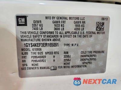 Zdjęcie 13 z 13 samochodu: 2014 CADILLAC ESCALADE ESV PLATINUM VIN:1GYS4KEF3ER165091 - miniatura
