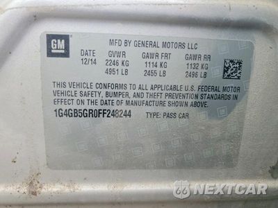 Zdjęcie 12 z 12 samochodu: 2015 BUICK LACROSSE VIN:1G4GB5GR0FF248244 - miniatura