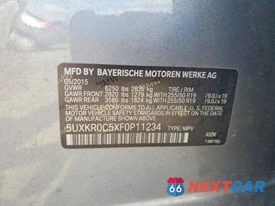 Zdjęcie 13 z 13 samochodu: 2015 BMW X5 XDRIVE35I VIN:5UXKR0C5XF0P11234 - miniatura