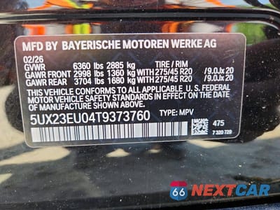 Zdjęcie 13 z 13 samochodu: 2026 BMW X5 XDRIVE40I VIN:5UX23EU04T9373760 - miniatura