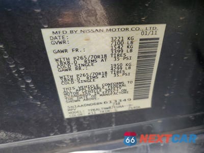 Zdjęcie 13 z 13 samochodu: 2011 NISSAN ARMADA SV VIN:5N1AA0ND6BN613349 - miniatura