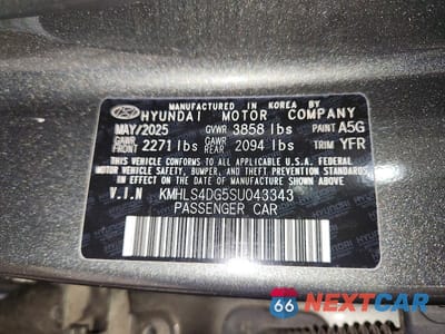 Zdjęcie 12 z 12 samochodu: 2025 HYUNDAI ELANTRA SEL VIN:KMHLS4DG5SU043343 - miniatura