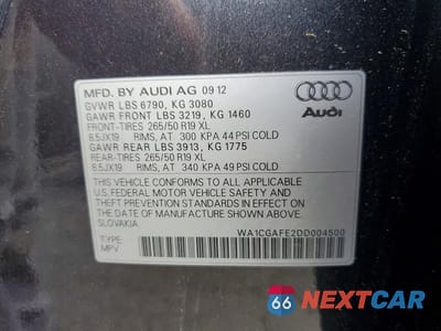 Zdjęcie 13 z 13 samochodu: 2013 AUDI Q7 PREMIUM VIN:WA1CGAFE2DD004500 - miniatura