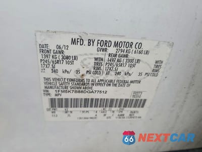 Zdjęcie 13 z 13 samochodu: 2013 FORD EXPLORER VIN:1FM5K7B88DGA77512 - miniatura