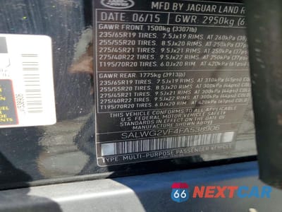 Zdjęcie 13 z 13 samochodu: 2015 LAND ROVER RANGE ROVER SPORT SE VIN:SALWG2VF4FA538906 - miniatura
