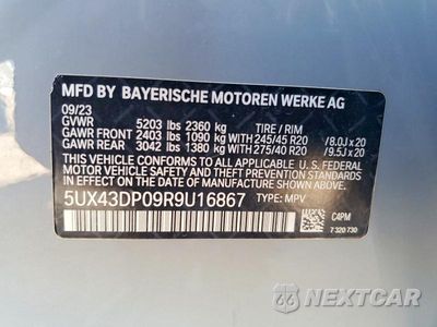 Zdjęcie 12 z 12 samochodu: 2024 BMW X3 SDRIVE30I VIN:5UX43DP09R9U16867 - miniatura
