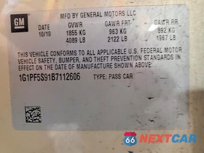 Zdjęcie 13 z 13 samochodu: 2011 CHEVROLET CRUZE LT VIN:1G1PF5S91B7112606 - miniatura