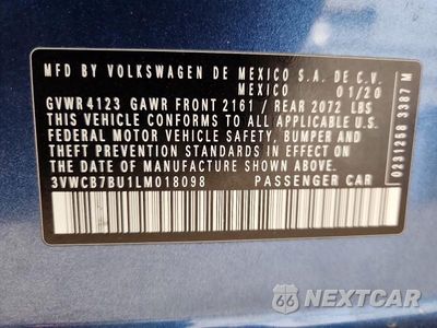 Zdjęcie 12 z 12 samochodu: 2020 VOLKSWAGEN JETTA S VIN:3VWCB7BU1LM018098 - miniatura
