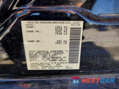 Zdjęcie 12 z 12 samochodu: 2020 NISSAN ALTIMA S VIN:1N4BL4BV2LC131469 - miniatura