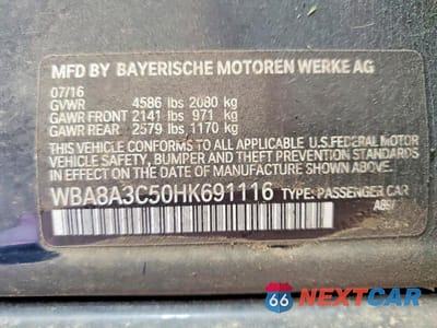 Zdjęcie 12 z 12 samochodu: 2017 BMW 320 XI VIN:WBA8A3C50HK691116 - miniatura