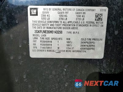 Zdjęcie 14 z 14 samochodu: 2017 GMC TERRAIN SLE VIN:2GKFLNE36H6143298 - miniatura