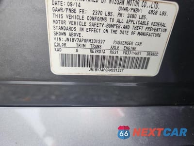 Zdjęcie 12 z 12 samochodu: 2015 INFINITI Q50 BASE VIN:JN1BV7AP0FM331227 - miniatura