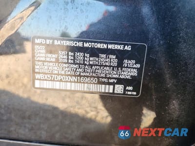 Zdjęcie 12 z 12 samochodu: 2022 BMW X3 XDRIVE30I VIN:WBX57DP0XNN169650 - miniatura