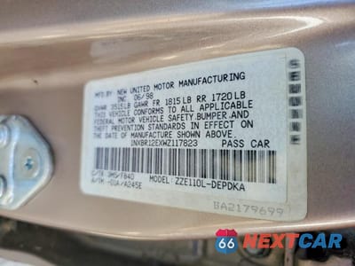 Zdjęcie 12 z 12 samochodu: 1998 TOYOTA COROLLA VE VIN:1NXBR12EXWZ117823 - miniatura