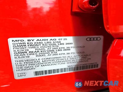 Zdjęcie 14 z 14 samochodu: 2025 AUDI Q3 PREMIUM PLUS S LINE 45 VIN:WA1EECF30S1109270 - miniatura