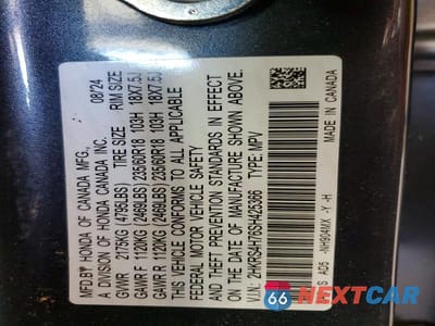 Zdjęcie 13 z 13 samochodu: 2025 HONDA CR-V EXL VIN:2HKRS4H76SH425366 - miniatura
