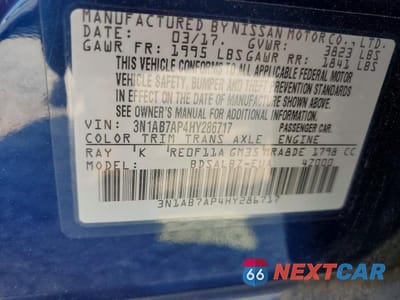 Zdjęcie 12 z 12 samochodu: 2017 NISSAN SENTRA S VIN:3N1AB7AP4HY286717 - miniatura