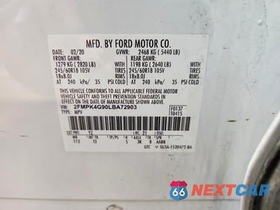 Zdjęcie 13 z 13 samochodu: 2020 FORD EDGE SE VIN:2FMPK4G90LBA72903 - miniatura