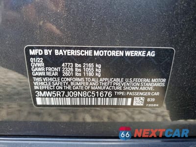 Zdjęcie 12 z 12 samochodu: 2022 BMW 330XI VIN:3MW5R7J09N8C51676 - miniatura