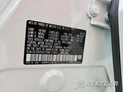Zdjęcie 13 z 13 samochodu: 2022 HONDA HR-V LX VIN:3CZRU5H37NM723897 - miniatura