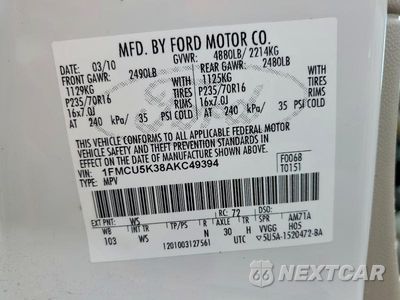 Zdjęcie 13 z 13 samochodu: 2010 FORD ESCAPE HYBRID VIN:1FMCU5K38AKC49394 - miniatura