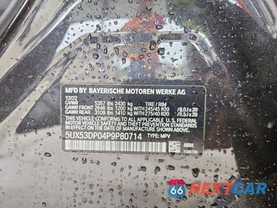 Zdjęcie 14 z 14 samochodu: 2023 BMW X3 XDRIVE30I VIN:5UX53DP04P9P80714 - miniatura